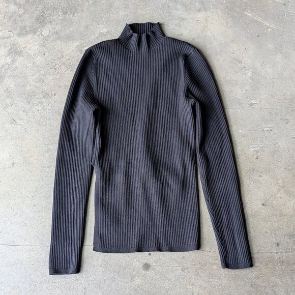 Aritzia Sweaters - Aritzia Babaton Sculpt Knit Tie Back Long Sleeve Mock Neck Sweater Black small